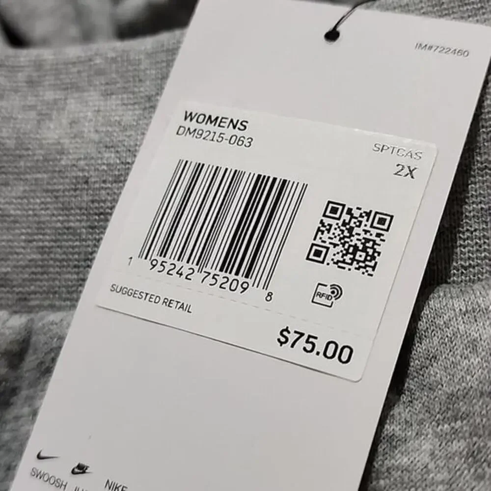 Nike Womens Oversized‎ Fit Mid Rise Sweatpants Gray w/ Flux Design Size 2X NWT